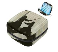 JAVENPROEQT 1 borsa per assorbenti igienici, grande, riutilizzabile, per il primo periodo, per ragazze e donne, 17 x 17 x 12 cm, foresta giapponese Kendo Fight