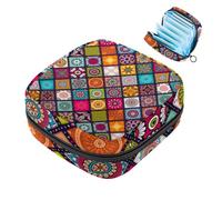JAVENPROEQT 1 borsa per assorbenti igienici, grande, riutilizzabile, per il primo periodo, per ragazze e donne, 17 x 17 x 12 cm, motivo mandala floreale colorato
