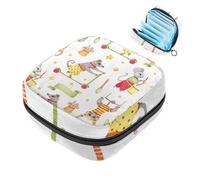 JAVENPROEQT 1 borsa portaoggetti per assorbenti igienici, grande, riutilizzabile, per il primo ciclo mestruale, per ragazze, donne, 17 x 17 x 12 cm, motivo: scimmietta