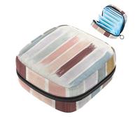 JAVENPROEQT 1 borsa portaoggetti per assorbenti igienici, grande, riutilizzabile, per il primo ciclo mestruale, per ragazze, donne, 17 x 17 x 12 cm, motivo a strisce etiche acquerellabili