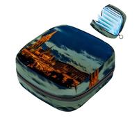 JAVENPROEQT 1 borsa portaoggetti per assorbenti igienici, grande, riutilizzabile, per il primo periodo, per ragazze e donne, 17 x 17 x 12 cm, con segni di Parigi