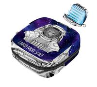 JAVENPROEQT 1 borsa portaoggetti per assorbenti igienici, grande, riutilizzabile, per il primo periodo, per ragazze, donne, donne, 17 x 17 x 12 cm, motivo: orso bianco spaziale I need more space