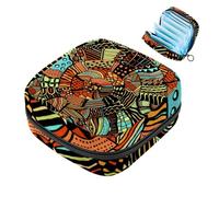 JAVENPROEQT 1 borsa portaoggetti per assorbenti igienici, grande, riutilizzabile, per il primo periodo, per ragazze, donne, donne, 17 x 17 x 12 cm, arte astratta, cerchio aureola