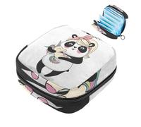 JAVENPROEQT 1 borsa portaoggetti per assorbenti igienici, grande, riutilizzabile, per il primo periodo, per ragazze, donne, donne, 17 x 17 x 12 cm/panda con piccolo unicorno