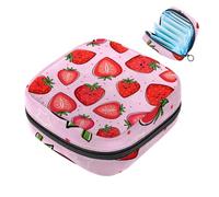 JAVENPROEQT 1 borsa portaoggetti per assorbenti igienici, grande, riutilizzabile, per il primo periodo, per ragazze, donne, donne, 17 x 17 x 12 cm/Kawaii Fruits Strawberry