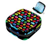 JAVENPROEQT 1 borsa portaoggetti per assorbenti igienici, grande, riutilizzabile, per il primo periodo, per ragazze, donne, donne, 17 x 17 x 12 cm/colorato, simpatico e divertente mostro, multicolore,