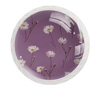 JAVENPROEQT 12 pomelli in cristallo da 35 mm, per porte, armadietti, maniglie con vite per cassetti, armadi, armadi, casa, camera da letto, camera dei bambini, decorazione delicata margherite con