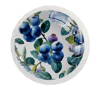 JAVENPROEQT 12 pomelli in cristallo da 35 mm, per porte, armadietti, maniglie con vite per cassetti, armadi, casa, camera da letto, camera dei bambini, decorazione mirtilli in colori pastello senza
