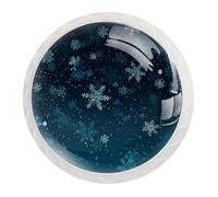 JAVENPROEQT 12 pomelli per armadietti, fiocchi di neve e paesaggi naturali, rotondi, in vetro di cristallo, per cassetti e armadi, per casa, cucina, 3,5 x 2,8 cm