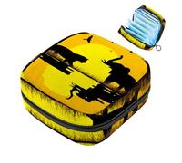 JAVENPROEQT Borsa portatile per assorbenti igienici, borsa per coppette mestruali, borsa per assorbenti mestruali femminili, per ragazze adolescenti, kit per il primo ciclo mestruale, africano giallo