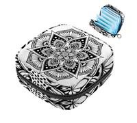 JAVENPROEQT Borsa portatile per assorbenti igienici, borsa per coppette mestruali, borsa per assorbenti mestruali femminili, per ragazze adolescenti, kit per il primo ciclo mestruale, mandala nero