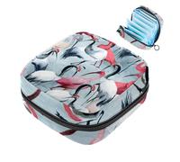 JAVENPROEQT Borsa portatile per assorbenti igienici, borsa per coppette mestruali, borsa per assorbenti mestruali femminili, per ragazze adolescenti, kit per primo ciclo mestruale, cicogne artistiche
