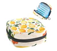 JAVENPROEQT Borsa portatile per assorbenti igienici, coppetta mestruale per mestruazioni femminili, per ragazze adolescenti, kit per primo ciclo mestruale, con graziosi frutti di limone, multicolore,