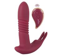 Javida RC - Vibratore per clitoride ricaricabile con telecomando, 3 funzioni (rosso)
