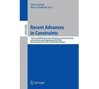Javier Larrosa Recent Advances in Constraints (Tascabile)