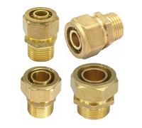 JAVJIYAI 1pc Fit Tube I.DxO.D 20x25mm - 1" BSP Male PEX-al-PEX Brass Pipe Fitting Solar Water Heater