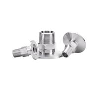 JAVJIYAI 1pc KF25 Vacuum to 3/8" BSPT Male Thread Stainless Steel Flange Pipe Hex Pipe Fitting