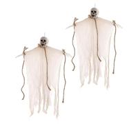 Javoryxh 2 Halloween Decorazione da Appendere Spettro Ornamento del Teschio Scheletri Spettri per Infestazioni Feste A Tema Ornamento del Teschio Scheletri Halloween Facile da Installare per La Festa