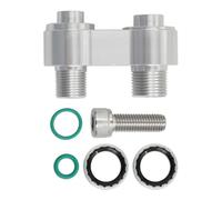 Javoryxh Adattatore per Compressore Raccordo Dritto in Alluminio Billet per Compressore Ricostruito con Rondelle Design Precisione