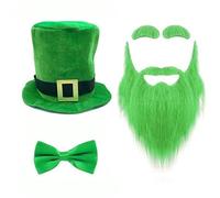 Javoryxh Barba e cappello a cilindro Bowtie Costume Set per StPatrick Day Holiday Props Irish National Day Celebration Festival Accessori