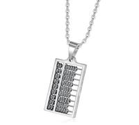 Javoryxh Collana con ciondolo a forma di abaco in acciaio inox, accessorio per calcoli semplici, regali speciali per amici e familiari