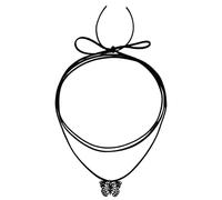 Javoryxh Fashion Forward - Collana con ciondolo a forma di farfalla, colore: nero, per varie occasioni
