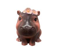 Javoryxh Resine Figurina Miniature Ippopotamo Pigmeo per Decorazioni Interni Esterni Ornamento Statue Animali Feste E Regali Modello Ippopotamo Carino