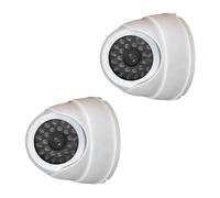 Javoryxh Telecamera Sicurezza Finta Realistica con Luce Lampeggiante A LED per Uso Interno Esterno Sorveglianze Alimentate A Batteria CCTV Fittizio per La Prevenzione dei Furti