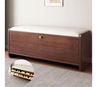 JAVPTAV Panca portascarpe da ingresso con 3 ripiani e cassetto marrone scuro(Dark Brown,L23.6(60cm))
