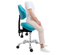 JAVPTAV Sedia a sella con sollevamento a gas idraulico e supporto for schienale inclinabile, sgabello comfort for salone di bellezza, sgabello a sella resistente for massaggi estetici dentali(Green)