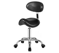 JAVPTAV Sedia a sella for scrivania in piedi, sgabello a gas regolabile in altezza con ruote e supporto for la schiena, ideale for l'ufficio domestico(Black)