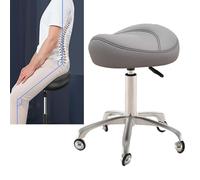 JAVPTAV Sedia a Sgabello con Ruote Idrauliche, Sedia Regolabile for Studio Dentistico e Tatuaggi, Grigio Chiaro, Ideale for Cliniche e Professionisti