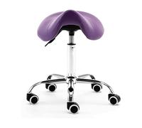 JAVPTAV Sedia con rotelle in pelle con sgabello girevole, comoda, alta 19"-23" for cliniche, dentisti, centri benessere, centri massaggi, studi.
