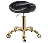 JAVPTAV Sedia da disegno con sgabelli girevoli regolabili in altezza, seduta in PU e ruote in acciaio inossidabile for ufficio, saloni e altro ancora.(Black)