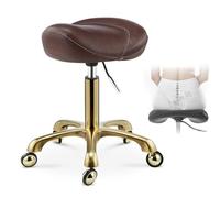 JAVPTAV Sedia da salone, sgabello girevole, sgabello a sella, marrone e nero - sedia da ufficio ergonomica girevole for dentista, parrucchiere, estetista
