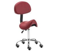 JAVPTAV Sedia girevole con supporto for la schiena e ruote, ergonomica, regolabile, con meccanismo a gas, for clinica, parrucchiere, laboratorio, cucina, ufficio, casa(Red)