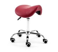 JAVPTAV Sedia sgabello da sella con ruote in pelle, comoda, alta 19"-23" for cliniche, dentisti, centri benessere, centri massaggi, studi.