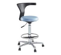JAVPTAV Sedie con sgabello a sella regolabile con schienale, sgabello medico odontoiatrico a sella for dentista, rotazione a 360 gradi, braccioli in similpelle.(C)