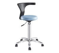 JAVPTAV Sedie con sgabello a sella regolabile con schienale, sgabello medico odontoiatrico a sella for dentista, rotazione a 360 gradi, braccioli in similpelle.(B)