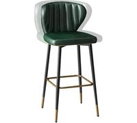 JAVPTAV Sgabelli da bar da 26/30" con rivestimento in pelle sintetica e poggiapiedi, sedie da bar alte girevoli a 360° for isola cucina, pub, bistrot(Green-1ps,65cm)