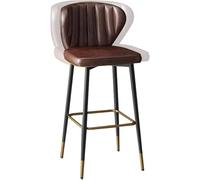 JAVPTAV Sgabelli da bar da 26/30" con rivestimento in pelle sintetica e poggiapiedi, sedie da bar alte girevoli a 360° for isola cucina, pub, bistrot(Brown-1ps,65cm)