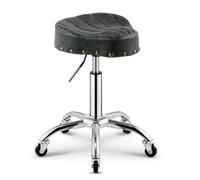 JAVPTAV Sgabello da sella con ruote in pelle PU girevole sgabello con rotelle sedia sedile da sella regolabile in altezza for clinica igienica salone spa tatuaggio massaggio ufficio(Green)