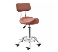 JAVPTAV Sgabello ergonomico con supporto for la schiena e poggiapiedi for uso in clinica odontoiatrica e ufficio, altezza regolabile 50~70 cm, sedia da salone for comfort e salute.(Brown)