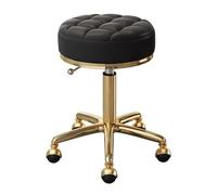 JAVPTAV Sgabello girevole regolabile for estetica con seduta in similpelle e struttura in acciaio inossidabile for spa, salone e massaggi(Black)