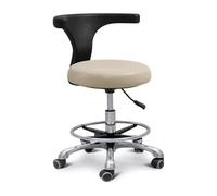 JAVPTAV Sgabello regolabile in altezza, rotazione a 360°, braccioli in similpelle, sedia ergonomica for assistente, for dentisti e saloni