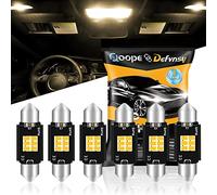 JAVR - Confezione da 6 - Xenon 41 mm 1.61" bianco caldo 400 lumen - non polarite Canbus Error Free 3020 6SMD LED festone lampadine per 211-2 569 578 interni auto luci di cortesia 6000