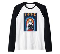 Jaws 2025 1975 Design retrò squalo Maglia con Maniche Raglan