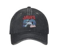 Jaws 50th Anniversary Iconic Movie Cappellini da Baseball Uomo Donna Distressed Denim Lavato Snapback Classico Squalo Outdoor Soft Caps Cappello Cotone, per Tutte Le Stagioni