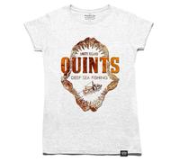 Jaws Amity Island Affliggere Shark Film T-Shirt Quints Pesca Donna
