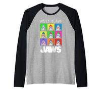 Jaws Amity Island Pop Art Sharks Maglia con Maniche Raglan